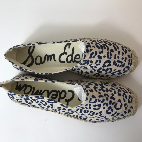 Sam Edelman Leopard Print Verona Espadrilles Dark Blue Tan Beige Womens Size 7.5 - Picture 13 of 13
